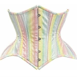 5X Daisy Corsets Pastel Rainbow Glitter Steel Bone Underbust Corset
